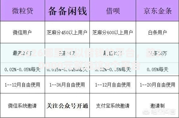 2026哪里可以借钱的平台，差20000元就选这8个平台
