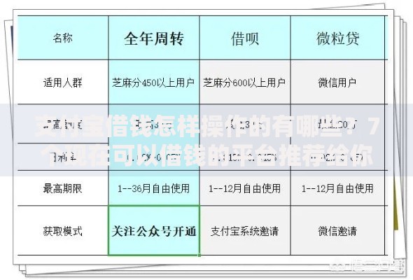 支付宝借钱怎样操作的有哪些？7个现在可以借钱的平台推荐给你