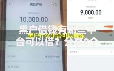 黑户借钱有哪些平台可以借？分享8个3千元无门槛私借平台