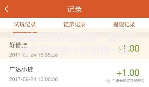微信怎么能借到款？这6个网贷平台前十名值得一试