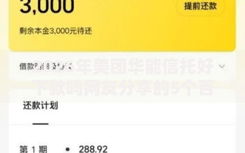 2026年美团华能信托好下款吗网友分享的5个百分百下款平台我觉得不错! 2026年美团华能信托好下款吗网友分享的5个百分百下款平台我觉得不错!