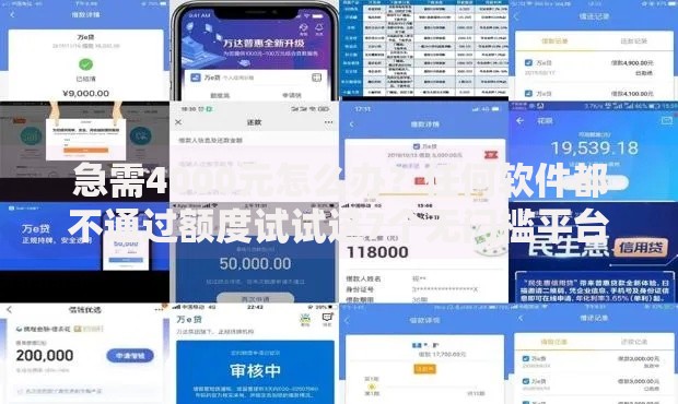 急需4000元怎么办？任何软件都不通过额度试试这7个无门槛平台