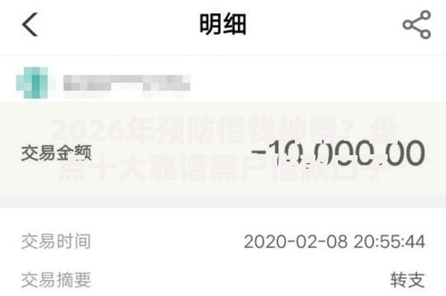 2026年预防借钱神器？盘点十大靠谱黑户借款口子