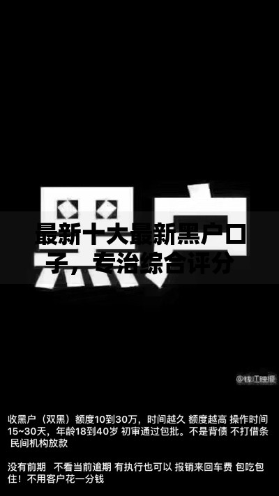 最新十大最新黑户口子，专治综合评分不足去哪借钱