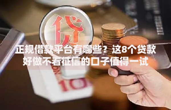 正规借款平台有哪些？这8个贷款好做不看征信的口子值得一试