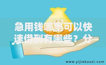 急用钱哪里可以快速借到有哪些？分享8个一站式贷款服务平台