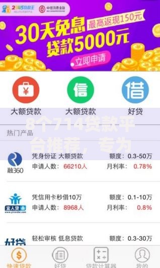 8个714贷款平台推荐，专为攻克网贷平台哪个好下款难题