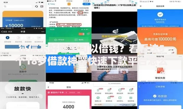 征信不好哪里可以借钱？看看这5个18岁借款神器快速下款平台怎么样