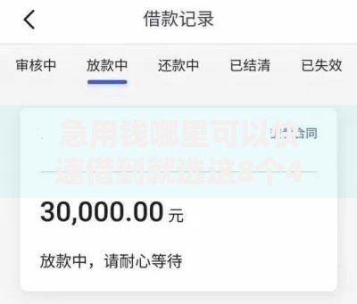 急用钱哪里可以快速借到就选这8个4千元黑户借1000借款平台能放款