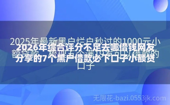 2026年综合评分不足去哪借钱网友分享的7个黑户借款必下口子小额贷款我觉得不错！