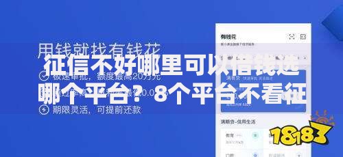 征信不好哪里可以借钱选哪个平台？8个平台不看征信可以借到钱推荐