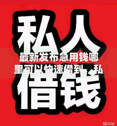 最新发布急用钱哪里可以快速借到，私人借钱2千元有这8个渠道