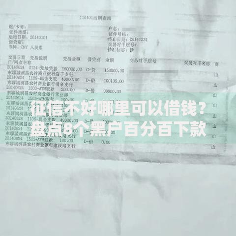 征信不好哪里可以借钱？盘点8个黑户百分百下款的平台给你参考