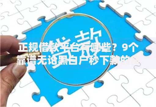 正规借款平台有哪些?9个靠谱无论黑白户秒下款的贷款平台推荐 正规借款平台有哪些?9个靠谱无论黑白户秒下款的贷款平台推荐
