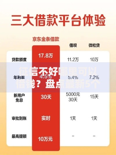征信不好哪里可以借钱？盘点最新5个借钱平台不看综合评估的口子