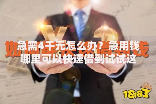 急需4千元怎么办？急用钱哪里可以快速借到试试这6个无门槛平台