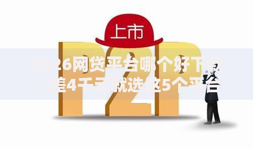 2026网贷平台哪个好下款，差4千元就选这5个平台