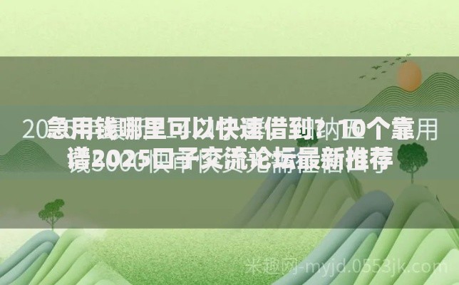 急用钱哪里可以快速借到？10个靠谱2025口子交流论坛最新推荐