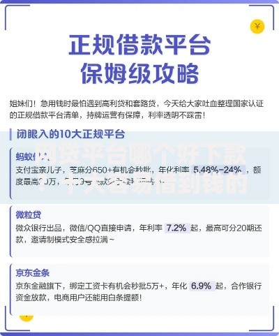 网贷平台哪个好下款？十大容易借到钱的平台推荐