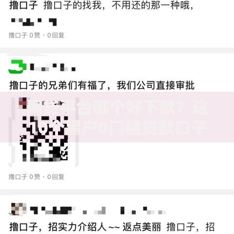 网贷平台哪个好下款？这10个黑户0门槛贷款口子值得一试