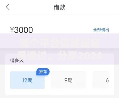 哪个平台借钱最容易通过,分享2026年最新6个黑户借款口子 哪个平台借钱最容易通过,分享2026年最新6个黑户借款口子