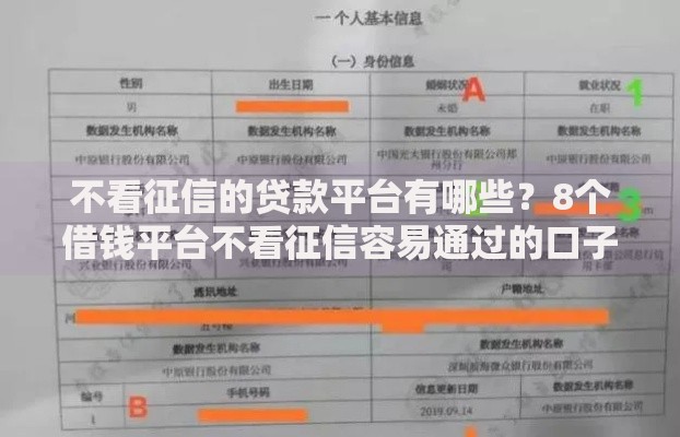 不看征信的贷款平台有哪些？8个借钱平台不看征信容易通过的口子推荐给你