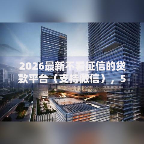 2026最新不看征信的贷款平台（支持微信），5个阿里巴巴贷款平台无私分享