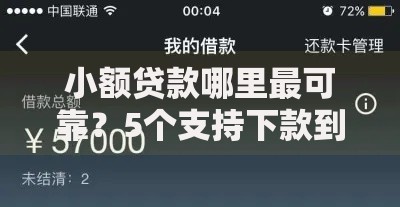 小额贷款哪里最可靠?5个支持下款到微信的征信黑了平台能借到钱 小额贷款哪里最可靠?5个支持下款到微信的征信黑了平台能借到钱