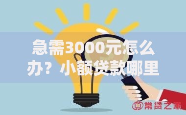 急需3000元怎么办?小额贷款哪里最可靠试试这5个无门槛平台 急需3000元怎么办?小额贷款哪里最可靠试试这5个无门槛平台