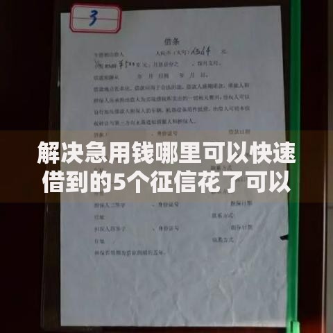 解决急用钱哪里可以快速借到的5个征信花了可以贷款的平台分享 解决急用钱哪里可以快速借到的5个征信花了可以贷款的平台分享