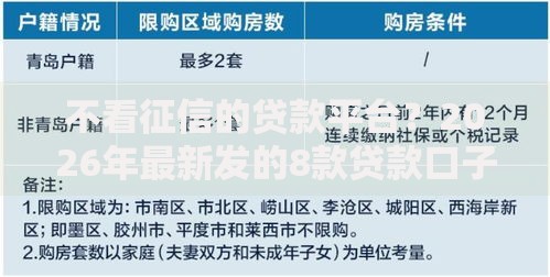 不看征信的贷款平台?2026年最新发的8款贷款口子 不看征信的贷款平台?2026年最新发的8款贷款口子