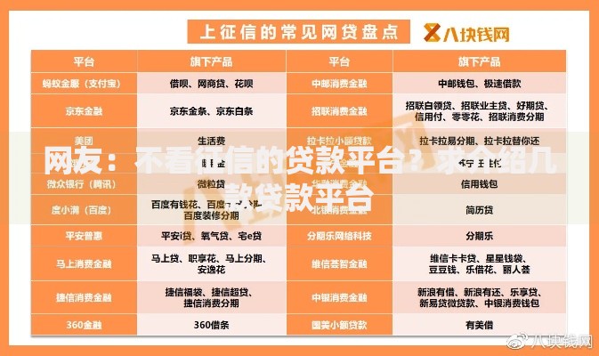 网友:不看征信的贷款平台?求介绍几款贷款平台 网友:不看征信的贷款平台?求介绍几款贷款平台