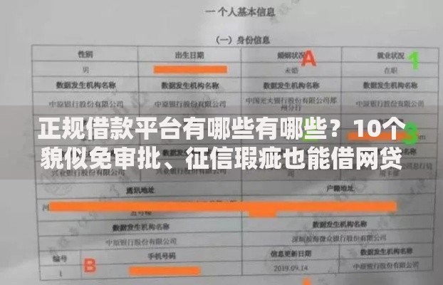 正规借款平台有哪些有哪些?10个貌似免审批、征信瑕疵也能借网贷轻松下款的口子合集 正规借款平台有哪些有哪些?10个貌似免审批、征信瑕疵也能借网贷轻松下款的口子合集