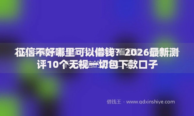 征信不好哪里可以借钱?2026最新测评10个无视一切包下款口子 征信不好哪里可以借钱?2026最新测评10个无视一切包下款口子