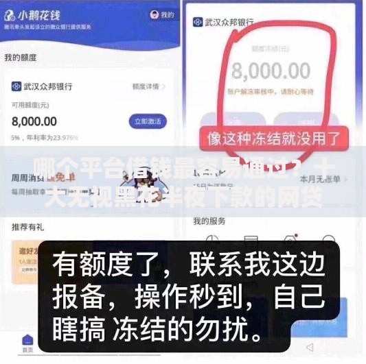 哪个平台借钱最容易通过?十大无视黑花半夜下款的网贷口子推荐 哪个平台借钱最容易通过?十大无视黑花半夜下款的网贷口子推荐
