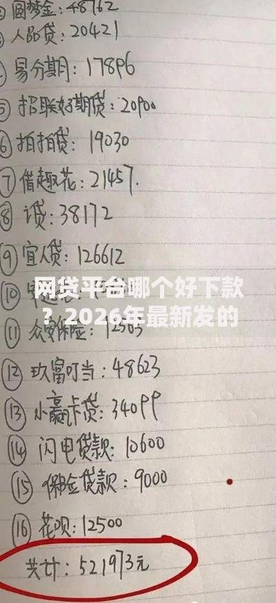 网贷平台哪个好下款?2026年最新发的8款贷款口子 网贷平台哪个好下款?2026年最新发的8款贷款口子