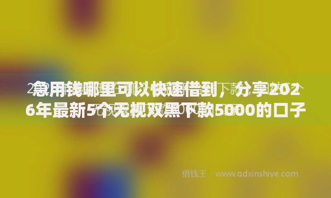 急用钱哪里可以快速借到,分享2026年最新5个无视双黑下款5000的口子 急用钱哪里可以快速借到,分享2026年最新5个无视双黑下款5000的口子