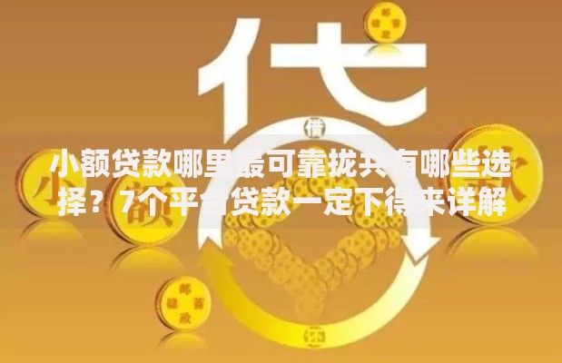 小额贷款哪里最可靠拢共有哪些选择？7个平台贷款一定下得来详解