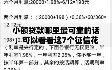 小额贷款哪里最可靠的话,可以看看这7个征信花了能下款的平台 小额贷款哪里最可靠的话,可以看看这7个征信花了能下款的平台