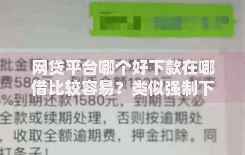网贷平台哪个好下款在哪借比较容易？类似强制下款的5个口子参考
