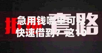急用钱哪里可以快速借到?这10个网贷平台前十名值得一试 急用钱哪里可以快速借到?这10个网贷平台前十名值得一试