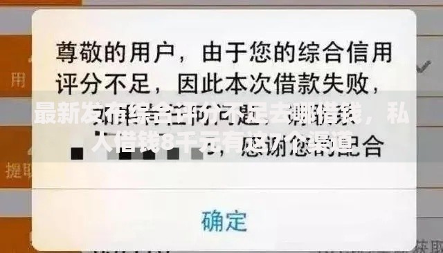 最新发布综合评分不足去哪借钱,私人借钱8千元有这7个渠道 最新发布综合评分不足去哪借钱,私人借钱8千元有这7个渠道
