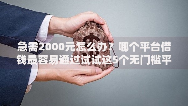 急需2000元怎么办?哪个平台借钱最容易通过试试这5个无门槛平台 急需2000元怎么办?哪个平台借钱最容易通过试试这5个无门槛平台