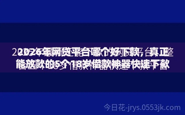 2026年网贷平台哪个好下款，真正能放款的5个18岁借款神器快速下款平台推荐