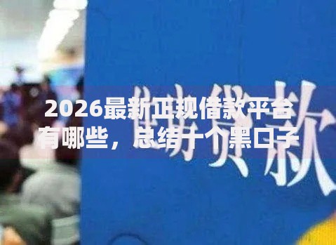2026最新正规借款平台有哪些，总结十个黑口子秒下款！