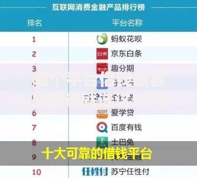 哪个平台借钱最容易通过就选这5个6千元贷款10万比较容易的软件