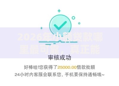 2026年小额贷款哪里最可靠，真正能放款的6个跟安逸花一样容易通过审核的软件推荐