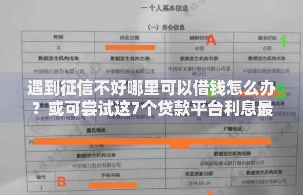 遇到征信不好哪里可以借钱怎么办?或可尝试这7个贷款平台利息最低 遇到征信不好哪里可以借钱怎么办?或可尝试这7个贷款平台利息最低
