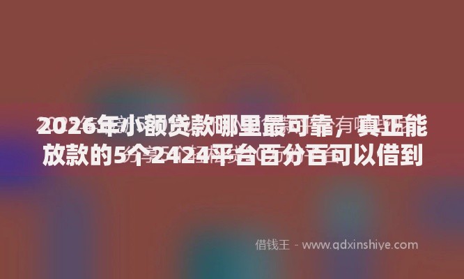 2026年小额贷款哪里最可靠,真正能放款的5个2424平台百分百可以借到钱推荐 2026年小额贷款哪里最可靠,真正能放款的5个2424平台百分百可以借到钱推荐