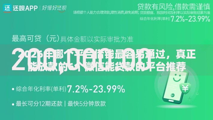 2026年哪个平台借钱最容易通过,真正能放款的6个微信能贷款的平台推荐 2026年哪个平台借钱最容易通过,真正能放款的6个微信能贷款的平台推荐